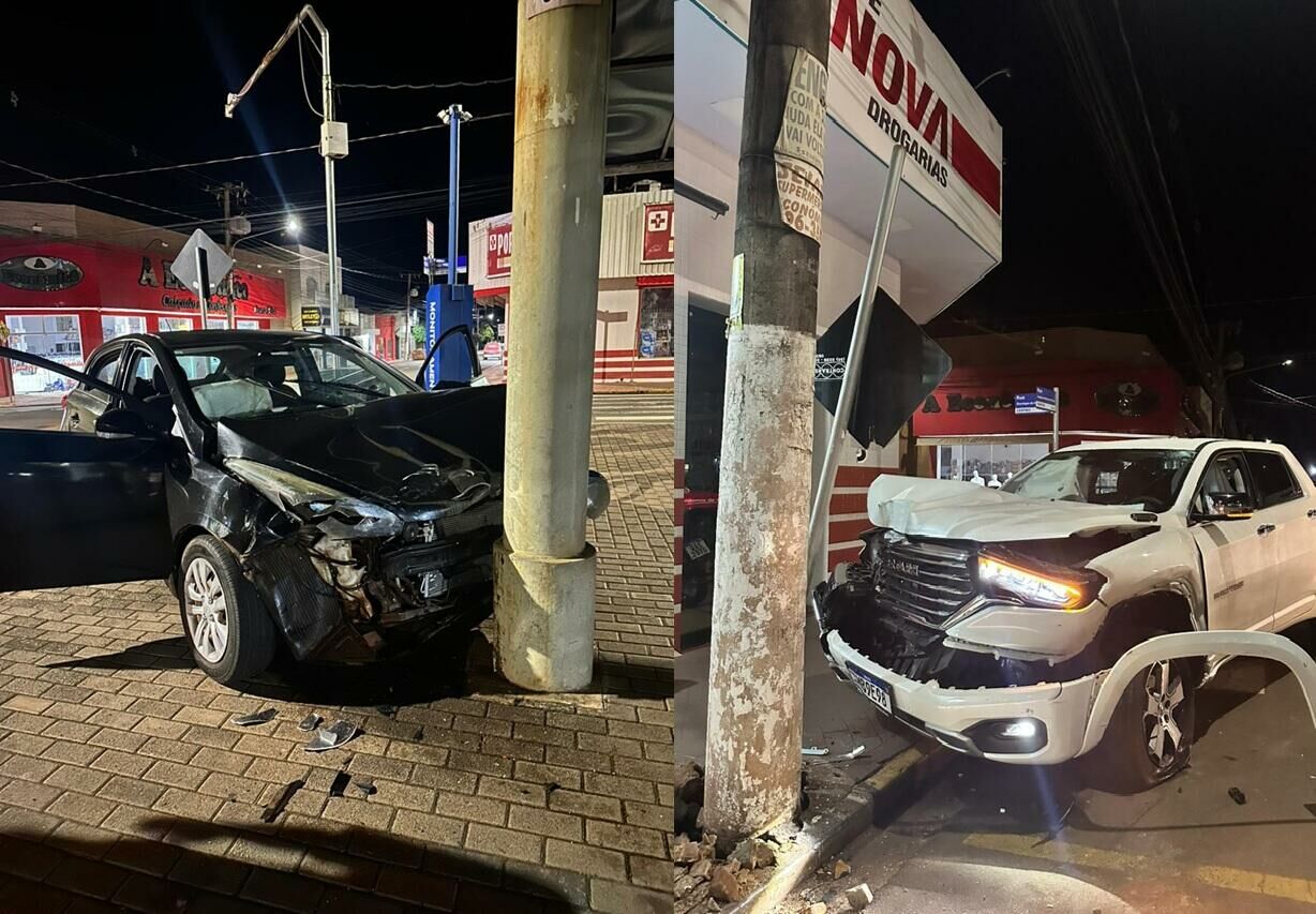 Imagem de compartilhamento para o artigo Vídeo: Motorista embriagado provoca acidente na praça central de Cassilândia da MS Todo dia
